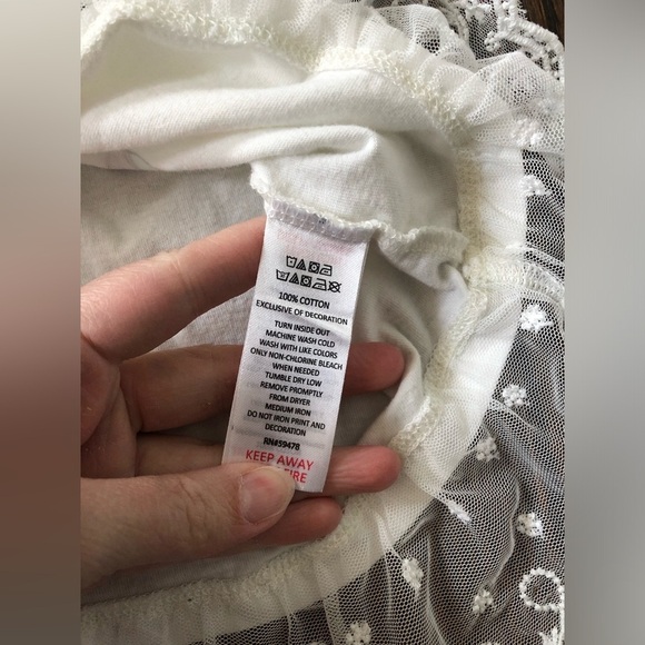 Cynthia Rowley Girls M (7/8) White Long-Sleeved Embellished Tee w/Lace Hem -EUC! - Picture 8 of 12